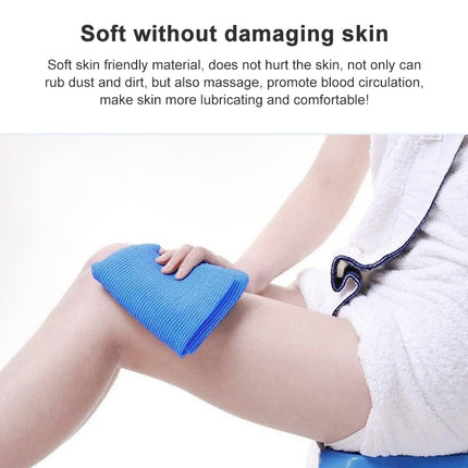 2 PCS Long Nylon Mesh Bath Shower Body Washing Clean Exfoliate Puff Scrubbing Towel Cloth Scrubbers Body Face Wash Cleaning Towel