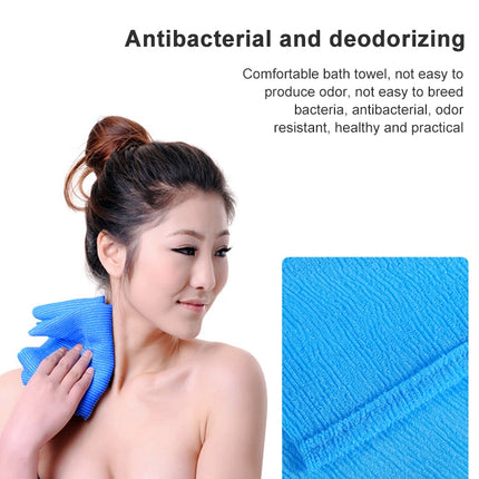 2 PCS Long Nylon Mesh Bath Shower Body Washing Clean Exfoliate Puff Scrubbing Towel Cloth Scrubbers Body Face Wash Cleaning Towel