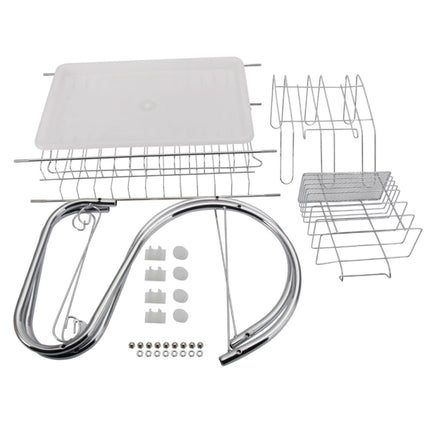 2 Tiers Kitchen Dish Drying Rack Drainer Dryer Tray Cultery Holder