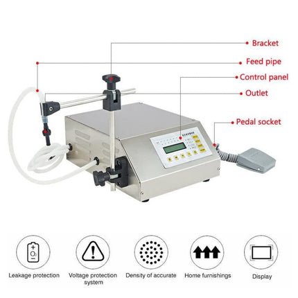 Mini Portable Electric Digital Control Pump Liquid Filling Machine LCD Display Milk Bottles Filler