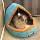 Pet Dog Cat  Warm Soft Bed Pet Cushion Dog Kennel Cat Castle Foldable Puppy House with Toy Ball, S, M, L - DealBuddy