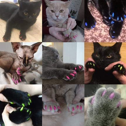 20 PCS Silicone Soft Cat Nail Caps / Cat Paw Claw / Pet Nail Protector/Cat Nail Cover, XS, S, L - DealBuddy