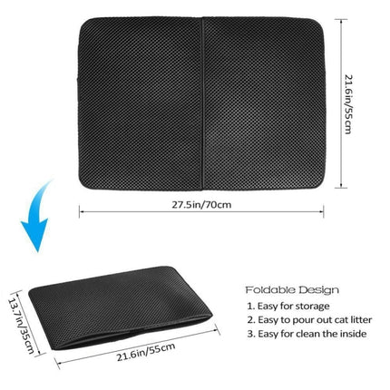 Waterproof Pet Cat Litter Mat EVA Double Layer Cat Litter Trapping Pets Mat Pad Bottom Non-slip Pet Litter Cat Mat, L, M, XS - DealBuddy