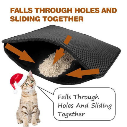 Waterproof Pet Cat Litter Mat EVA Double Layer Cat Litter Trapping Pets Mat Pad Bottom Non-slip Pet Litter Cat Mat, L, M, XS - DealBuddy