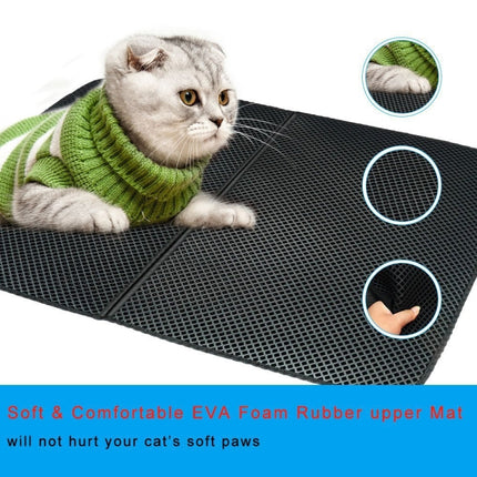 Waterproof Pet Cat Litter Mat EVA Double Layer Cat Litter Trapping Pets Mat Pad Bottom Non-slip Pet Litter Cat Mat, L, M, XS - DealBuddy