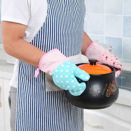 2 PCS Heat Insulation Gloves For Microwave Oven Thickened High Temperature Resistant Anti-scald Kitchen Baking Gloves