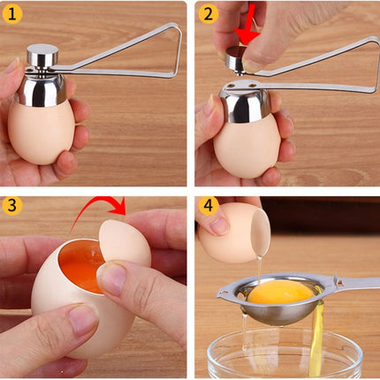 Metal Egg Scissors Egg Topper Cutter Shell Opener Stainless Steel Boiled Raw Egg Creative Kitchen Tools