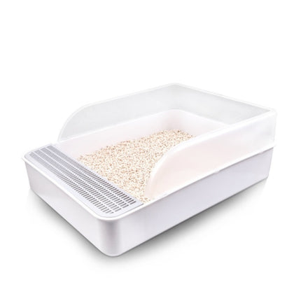 Cat Litter Box Semi-closed Square Feces Basin Pet Toilet, Small, Large, Large  Pink, Large  Gray - DealBuddy