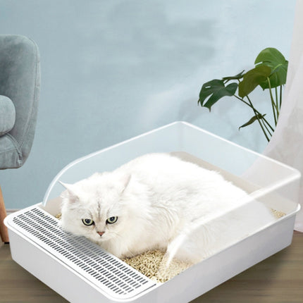 Cat Litter Box Semi-closed Square Feces Basin Pet Toilet, Small, Large, Large  Pink, Large  Gray - DealBuddy