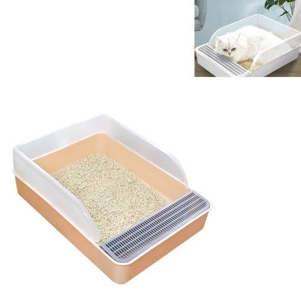 Cat Litter Box Semi-closed Square Feces Basin Pet Toilet, Small, Large, Large  Pink, Large  Gray - DealBuddy
