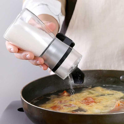 Press Type Salt Control Bottle Kitchen Household Sealed Moisture-Proof Metering Tank Set