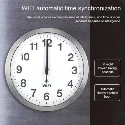 Smart Network Automatic Time Synchronization Wifi Wall Clock Modern Minimalist Silent Living Room Clock, 12 inch, 14 inch, 16 inch - DealBuddy