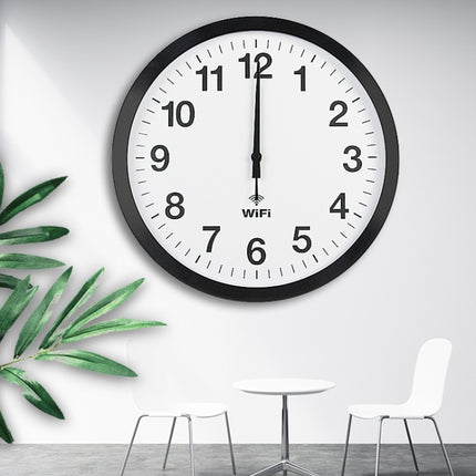Smart Network Automatic Time Synchronization Wifi Wall Clock Modern Minimalist Silent Living Room Clock, 12 inch, 14 inch, 16 inch - DealBuddy