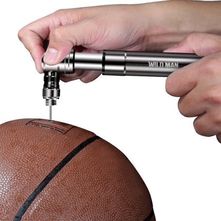 WILD MAN Mountain Road Bike Portable Bicycle Pump Us And French Mouth Universal Pump Mini Basketball Football Pump, GK8 (Silver), GK8 (Red)