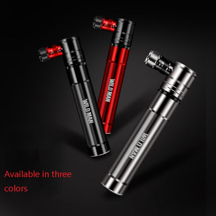 WILD MAN Mountain Road Bike Portable Bicycle Pump Us And French Mouth Universal Pump Mini Basketball Football Pump, GK8 (Silver), GK8 (Red)