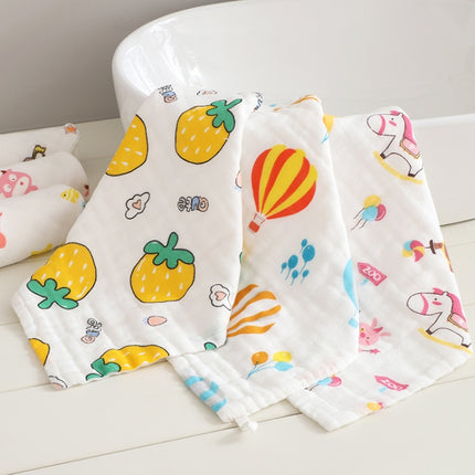 Six-Layer Gauze Cotton Baby Square Handkerchief Saliva Towel Styles Random Delivery