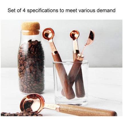 Walnut Handle Copper-Plated Kitchen Baking Tools Bartender Scale Measuring Set