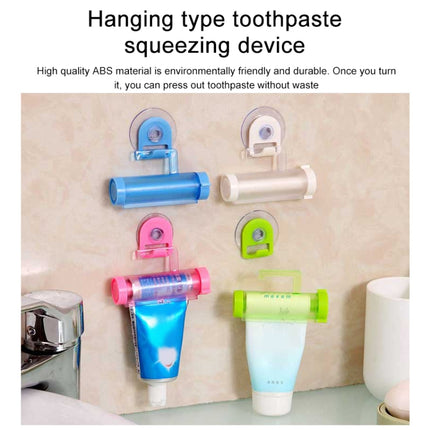 2 Pcs Creative Sucker Hangable Toothpaste Extruder with Sucker &Holder