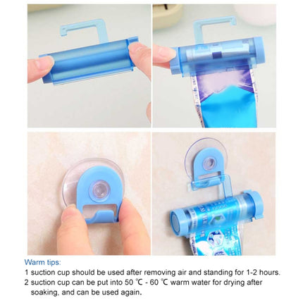 2 Pcs Creative Sucker Hangable Toothpaste Extruder with Sucker &Holder