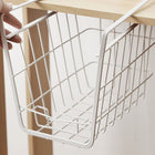 Closet Storage Rack Under The Partition Hanging Basket Storage Basket, Black, White