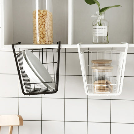 Closet Storage Rack Under The Partition Hanging Basket Storage Basket