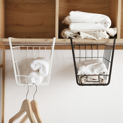 Closet Storage Rack Under The Partition Hanging Basket Storage Basket