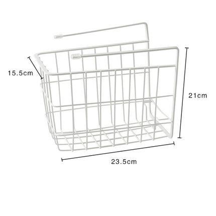 Closet Storage Rack Under The Partition Hanging Basket Storage Basket, Black, White