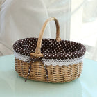 Hand-woven Picnic Basket Sackcloth Rattan Storage Basket