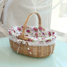 Hand-woven Picnic Basket Sackcloth Rattan Storage Basket, Small, Large - DealBuddy