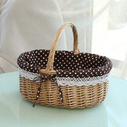 Hand-woven Picnic Basket Sackcloth Rattan Storage Basket