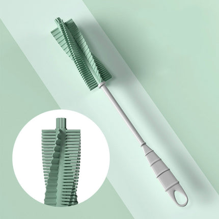 Silicone Baby Bottle Long Handle Cup Cleaning Brush 360 Degree Rotating Bottle Brush, Green, Pink, Light Blue - DealBuddy