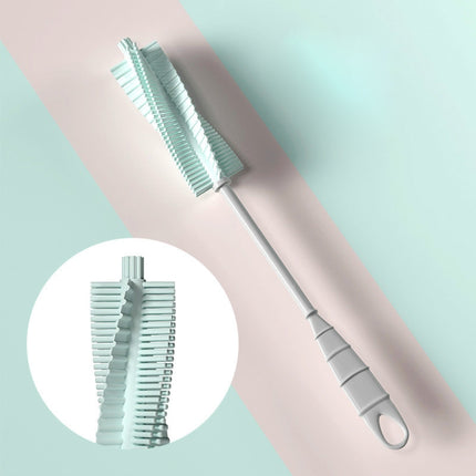Silicone Baby Bottle Long Handle Cup Cleaning Brush 360 Degree Rotating Bottle Brush, Green, Pink, Light Blue - DealBuddy