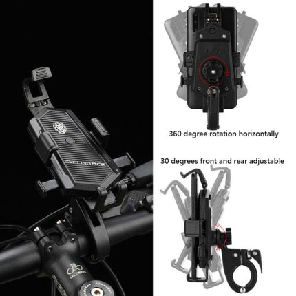 Bicycle Mobile Phone Holder Can Rotate And Adjust Fixed Aluminum Alloy Bracket Automatic Grab Bracket, Handlebar Installation, Rearview Mirror Installation - DealBuddy