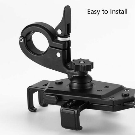 Bicycle Mobile Phone Holder Can Rotate And Adjust Fixed Aluminum Alloy Bracket Automatic Grab Bracket, Handlebar Installation, Rearview Mirror Installation - DealBuddy
