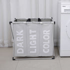 Collapsible Three Grid Dirty Clothes Laundry Hamper Organizer Home Storage Basket, 3 Grid