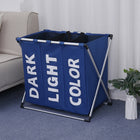 Collapsible Three Grid Dirty Clothes Laundry Hamper Organizer Home Storage Basket