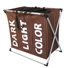 Collapsible Three Grid Dirty Clothes Laundry Hamper Organizer Home Storage Basket, 3 Grid