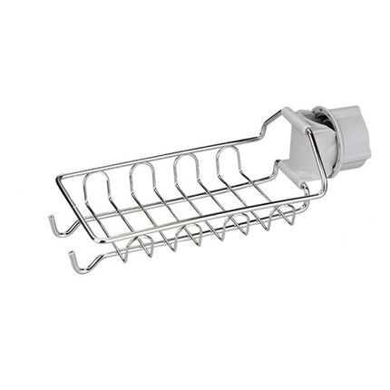 Faucet Rack Stainless Steel Perforated Free Kitchen Sink Storage Rack Rag Sponge Drain Rack, Type A, Type B, Type C - DealBuddy