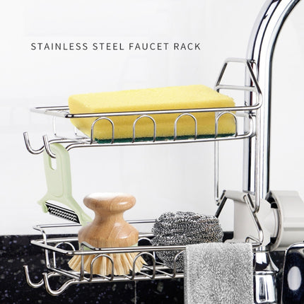 Faucet Rack Stainless Steel Perforated Free Kitchen Sink Storage Rack Rag Sponge Drain Rack, Type A, Type B, Type C - DealBuddy