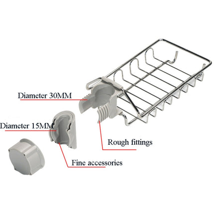 Faucet Rack Stainless Steel Perforated Free Kitchen Sink Storage Rack Rag Sponge Drain Rack, Type A, Type B, Type C - DealBuddy
