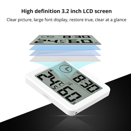 Multifunction Automatic Electronic Temperature and Humidity Monitor Clock with 3.2 inch Large LCD Screen - DealBuddy