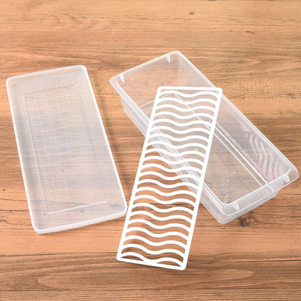 Kitchen Refrigerator Drainable Fresh-Keeping Box Food Plastic Sealed Freezer Storage Box Fish Fresh Box