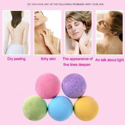 3 PCS 10g Natural Bubble Shower Bombs Ball Bath Salt Body Essential Oil Bath Ball