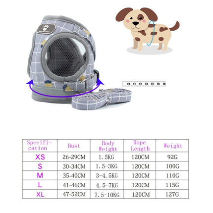 Reflective & Breathable Vest Traction Rope Pet Chest Leash, XS, S, M, L, XL - DealBuddy