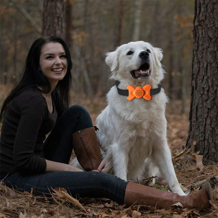 Automatic Voice Control Bark Arrester Collar Pet Supplies Trainer, White, Orange - DealBuddy