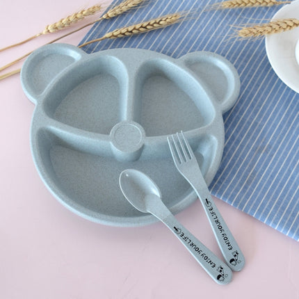 3 PCS/Set Baby Bowl+Spoon+Fork Feeding Food Tableware Cartoon Bear Kids Dishes Eating Dinnerware
