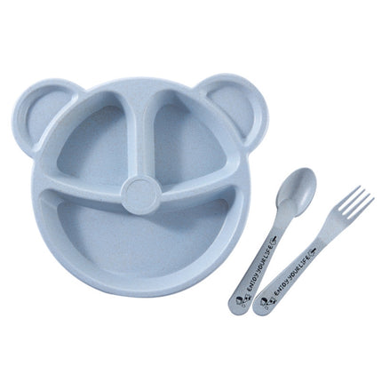 3 PCS/Set Baby Bowl+Spoon+Fork Feeding Food Tableware Cartoon Bear Kids Dishes Eating Dinnerware