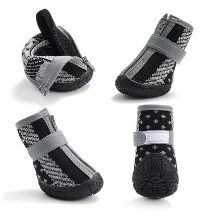 4 PCS / Set Breathable Non-slip Wear-resistant Dog Shoes Pet Supplies, 2.8x3.5cm, 3.3x4cm, 3.8x4.3cm, 4.3x4.8cm, 4.8x5.3cm - DealBuddy