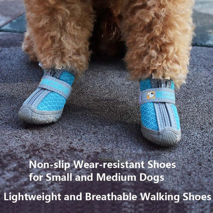 4 PCS / Set Breathable Non-slip Wear-resistant Dog Shoes Pet Supplies, 2.8x3.5cm, 3.3x4cm, 3.8x4.3cm, 4.3x4.8cm, 4.8x5.3cm - DealBuddy