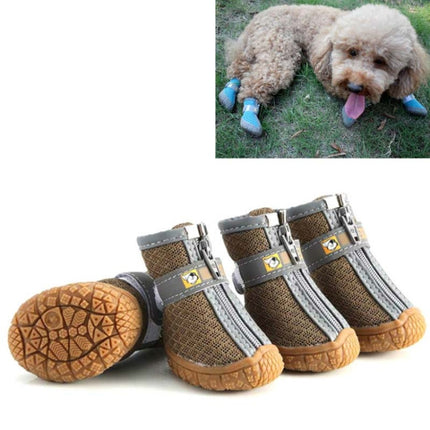 4 PCS / Set Breathable Non-slip Wear-resistant Dog Shoes Pet Supplies, 2.8x3.5cm, 3.3x4cm, 3.8x4.3cm, 4.3x4.8cm, 4.8x5.3cm - DealBuddy